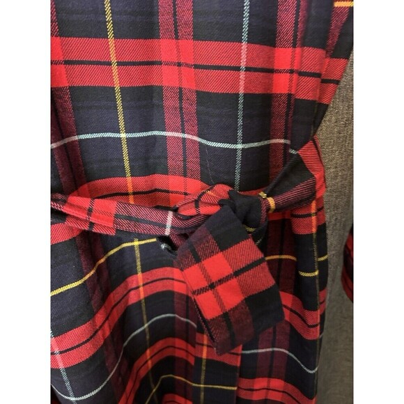 A.P.C. Rue Madame Paris Red Tartan Plaid Flannel Holiday Midi Dress M preppy - Picture 5 of 10